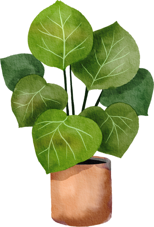 Watercolor Pot Plants