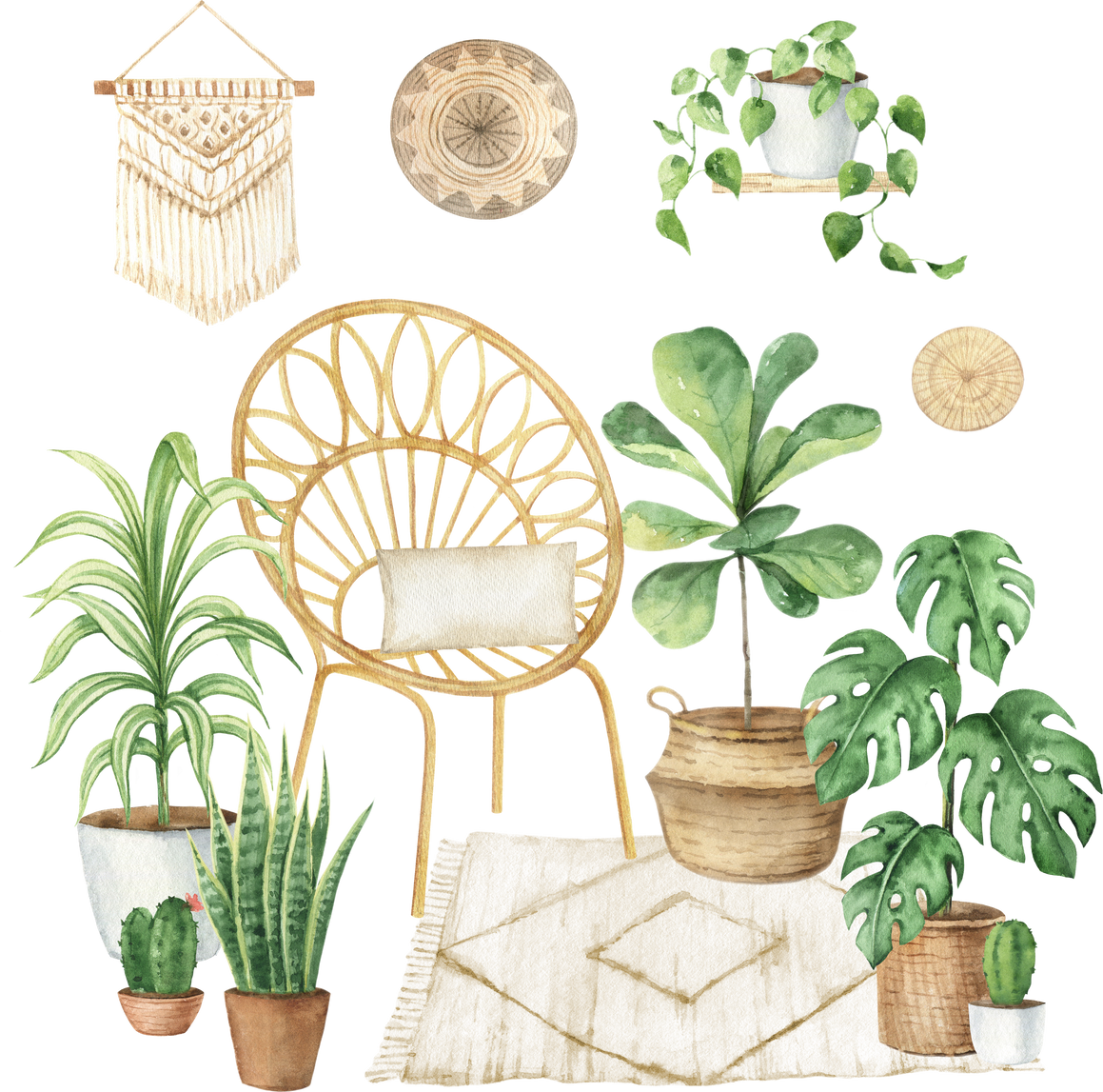 Cozy  Interior Design Watercolor